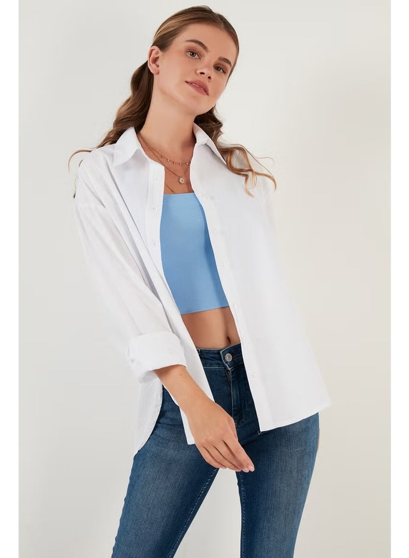 Lela Oversize 100% Cotton Shirt Women's Shirt CF21S163867 - Image 3